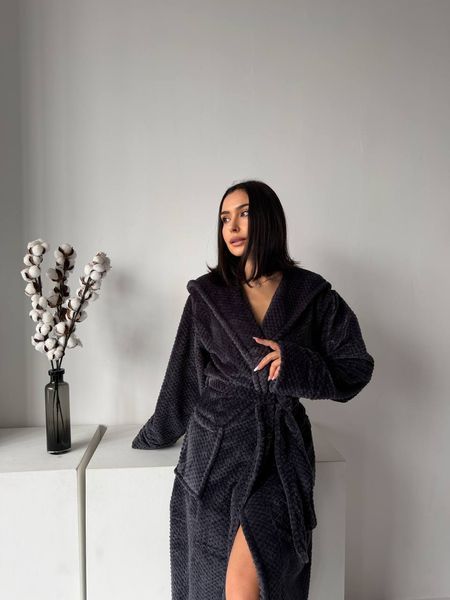 Довгий домашній халат &laquo;Bamboo Dark Gray&raquo; HL0003 фото